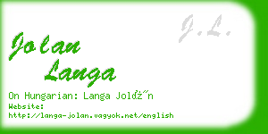 jolan langa business card